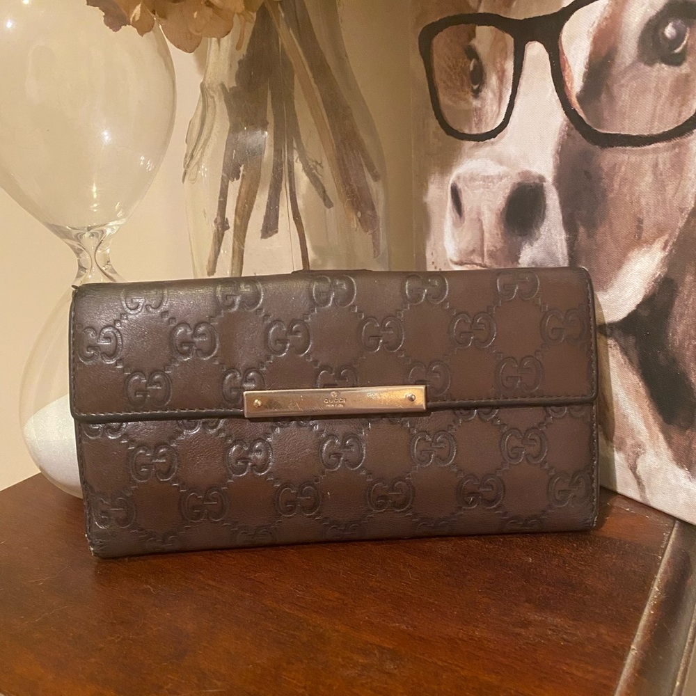 GUCCI Leather Wallet-EUC
